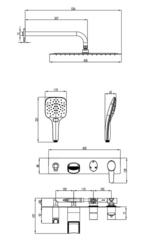Смеситель для ванны и душа, встраиваемый Lemark Atlantiss - LM3225C