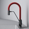 Am.Pm F8007828 Like. смеситель для кухни с каналом для питьевой воды и гибким изливом. черн.. красный изли