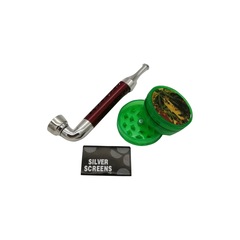 Трубка сувенирная в блистере+сеточки+гриндер 11 см JR-11