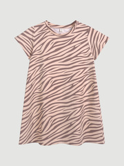 Платье трапеция Mjölk Зебра розовая, с коротким рукавом