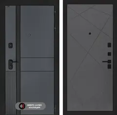 Входная металлическая дверь Лабиринт Evolab (Эволаб) Velluto Oscuro 24 Лучи Графит софт (темно-серый матовый, без текстуры)