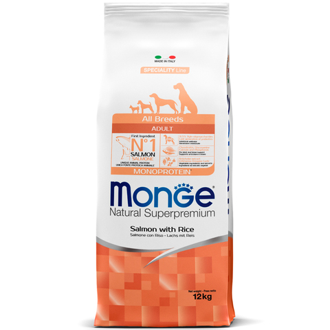 Сухой корм для собак Monge Speciality Line Adult Dog All Breeds Salmone and Rice, с лососем и рисом (для всех пород)
