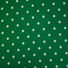 Ткань плательная Кашибо белый горох на зелёном, d 0,8 см