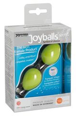 Зелёные вагинальные шарики на чёрной сцепке Joyballs Secret - 