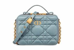 Сумка Dior Box Dior Caro на цепочке голубой