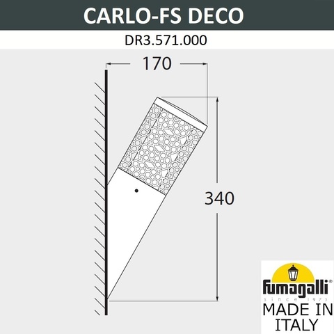 Уличный настенный светильник Fumagalli CARLO DECO DR3.571.000.WXU1L
