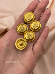 Пуговицы герб13 матовое лимонное золото
