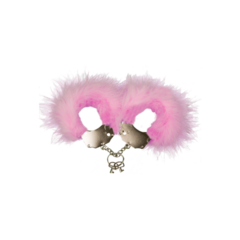 Наручники Adrien Lastic M металл с розовыми перьями