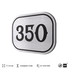 Номерок на дверь квартиры 350, для кабинета, офиса, шильдик 9 х 7 см, брашированная сталь, Айдентика Технолоджи