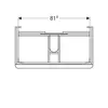 Шкафчик для раковины Geberit Smyle Square, с двумя выдвижными ящиками: B=88.4см, H=61.7см, T=47см, Песчаный глянец / Высокоглянцевое покрытие
