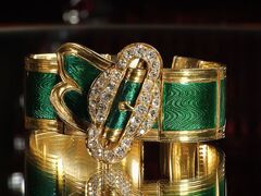 Золотой антикварный браслет с бриллиантами