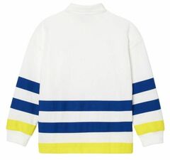 Детская теннисная футболка Lacoste Kids Long Sleeved Striped Heavy Jersey Polo - white