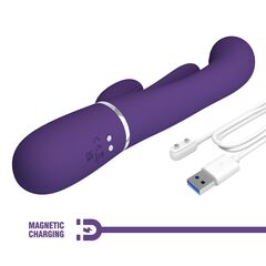Фиолетовый мультифункциональный вибратор Shania - 22,2 см. - 