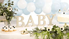 Деревянные буквы "BABY", высота 19.5 см