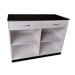 Прилавок MD12-2dr, 970х1200*600 мм, черный/белый  - 2 ящика, 2 полки