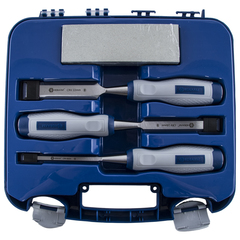 Набор стамесок КОБАЛЬТ плоских: 8, 16, 22 х 140 мм, CR-V, двухкомпонентная рукоятка, точил (245-688)