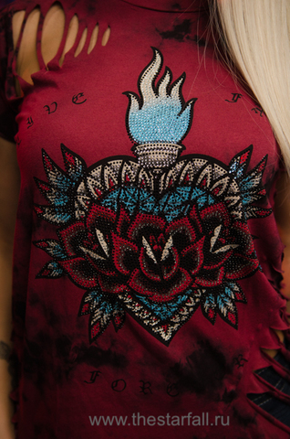 Affliction | Футболка женская Sacred Rose AW19719 принт спереди
