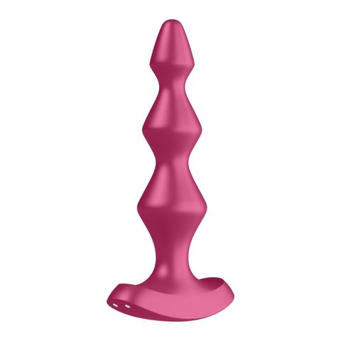 Малиновая анальная пробка с вибрацией Lolli Plug 1 - 13,5 см. - Satisfyer 4003207