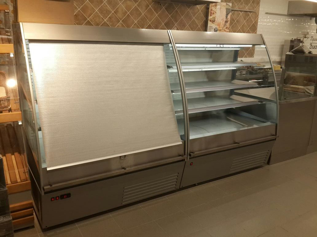 Холодильная горка Полюс Carboma 1600/875 ВХСп/ВТ-1,3 (cтеклопакет тонир.) (F 16-80 VM/SH 1,3-2)