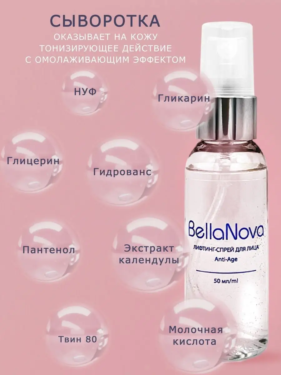 Парфюмированный спрей-мист сыворотка, уход для лица и тела Bellf Nova