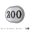 Номерок на дверь квартиры 200, для кабинета, офиса, шильдик 9 х 7 см, серебристый, Айдентика Технолоджи