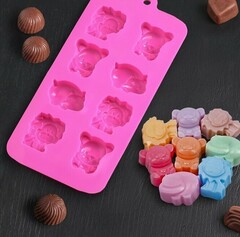 Форма для шоколада Зоопарк , 8 ячеек, 22х12х3 см