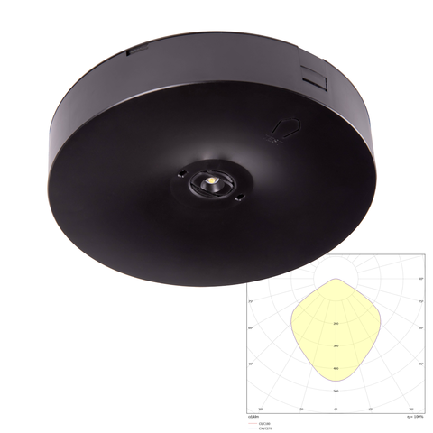 Светильники аварийного эвакуационного антипанического освещения Starlet Round LED SO Black