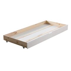 Ящик под кровать из массива сосны 198х94х19 см, выдвижной на колесиках, белый (новый)