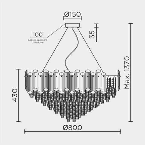 Подвесная люстра Modelux ML.7088.800 GD