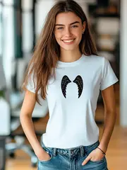 Футболка больших размеров с принтом крылья