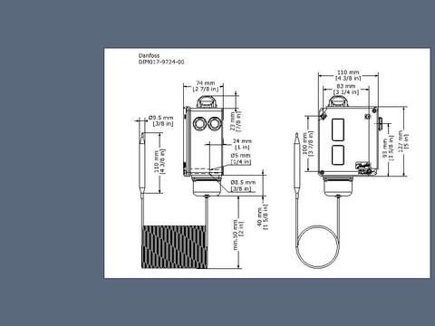 Термостат регулируемый RT101 Danfoss 017-502466