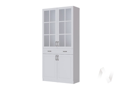 Шкаф-витрина Гостиная Апполия (белый/белый дуб)