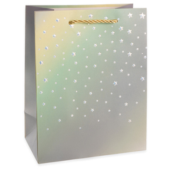 Пакет подарочный L вертикальный, Звездное сияние, Дизайн №2, Металлик, 41*30*12 см (Д*В*Ш), 1 шт.