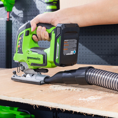 Лобзик Greenworks GD24JS120K2 24V (120 мм) аккумуляторный, с АКБ 2 А/ч и ЗУ