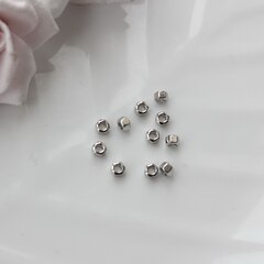 Бусина разделитель (спейсер) шестигранная, 4*3 мм, родий, 10 штук, Р086