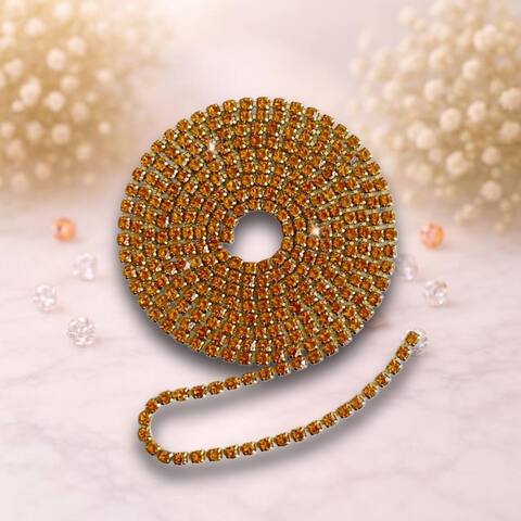 Стразовая лента 2,5мм цвет золото-золото (упаковка 1м)