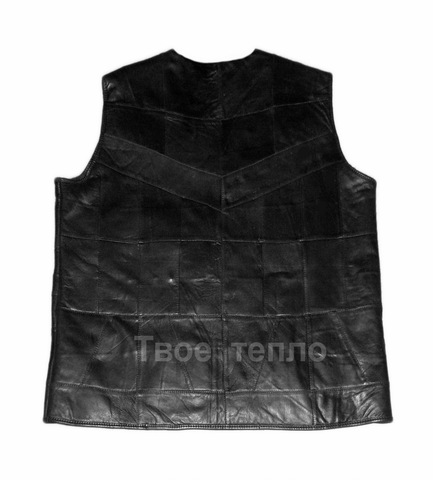 Кожаный жилет на овчине 3XL