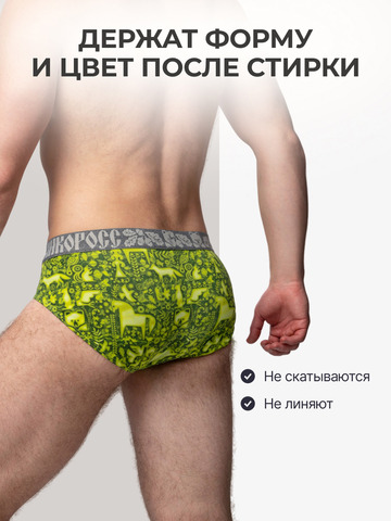 Комплект из 3-х спортивных трусов - «Весенний лес»