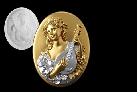 Силиконовый молд Камея Девушка № 23