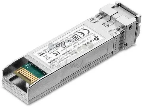 Модуль TP-Link SM5110-SR, SFP+ модуль 10 Гбит/с, разъём LC, 50/125 мкм или 62,5/125 мкм многомод, длина волны 850 нм, дальность до 300 м.