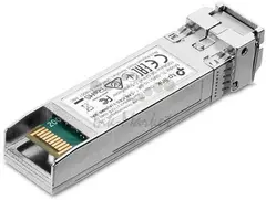 Модуль TP-Link SM5110-SR, SFP+ модуль 10 Гбит/с, разъём LC, 50/125 мкм или 62,5/125 мкм многомод, длина волны 850 нм, дальность до 300 м.