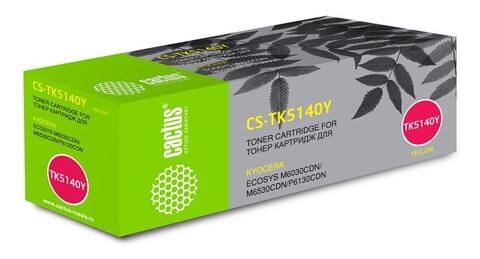 Картридж лазерный Cactus CS-TK5140Y TK-5140Y желтый (5000стр.) для Kyocera Ecosys M6030cdn, M6530cdn, P6130cdn