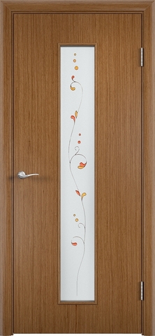 Дверь Верда С-21, стекло Сатинато (Амелия), цвет орех, остекленная