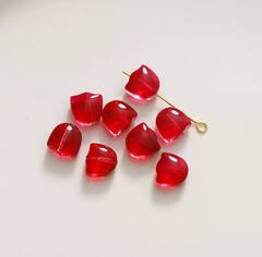 Подвеска Цветок тюльпан, акрил, красный 9*9 мм, Ф029