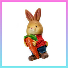 П0014 Молд из пищевого силикона. Заяц (кролик) с морковкой.