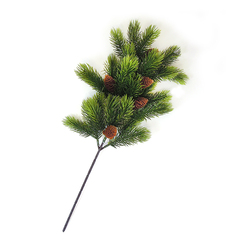 Еловая ветка с шишками искусственная, декор зимний, рождественский, 1 ветка, 47 см