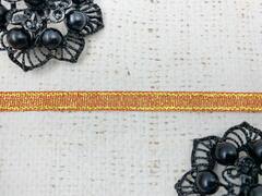 Лента парча, ш. 0,6 см, оранжевый