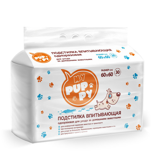 Petmil My Puppy Пеленка-туалет 30 шт подстилка впитывающая 60х60 см