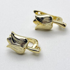 Ювелирные швензы с позолотой, размер 17*9 мм, цена за пару