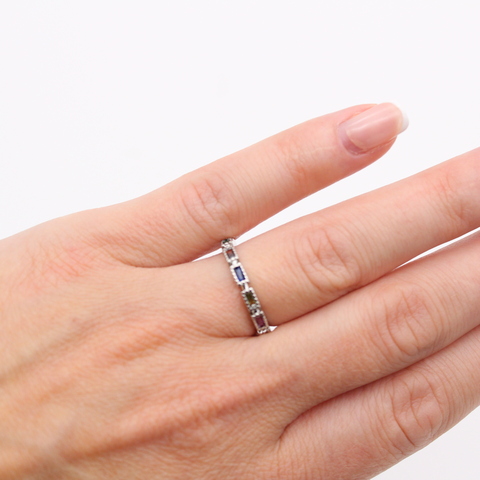 Кольцо rectangle color silver